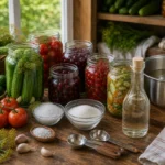 Соль, сахар и уксус для домашних заготовок